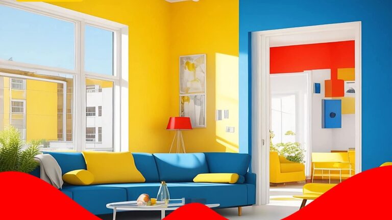 blue yellow house design bg